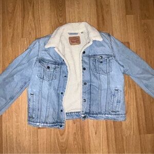 Levi's White Sherpa Lined Denim Jacket